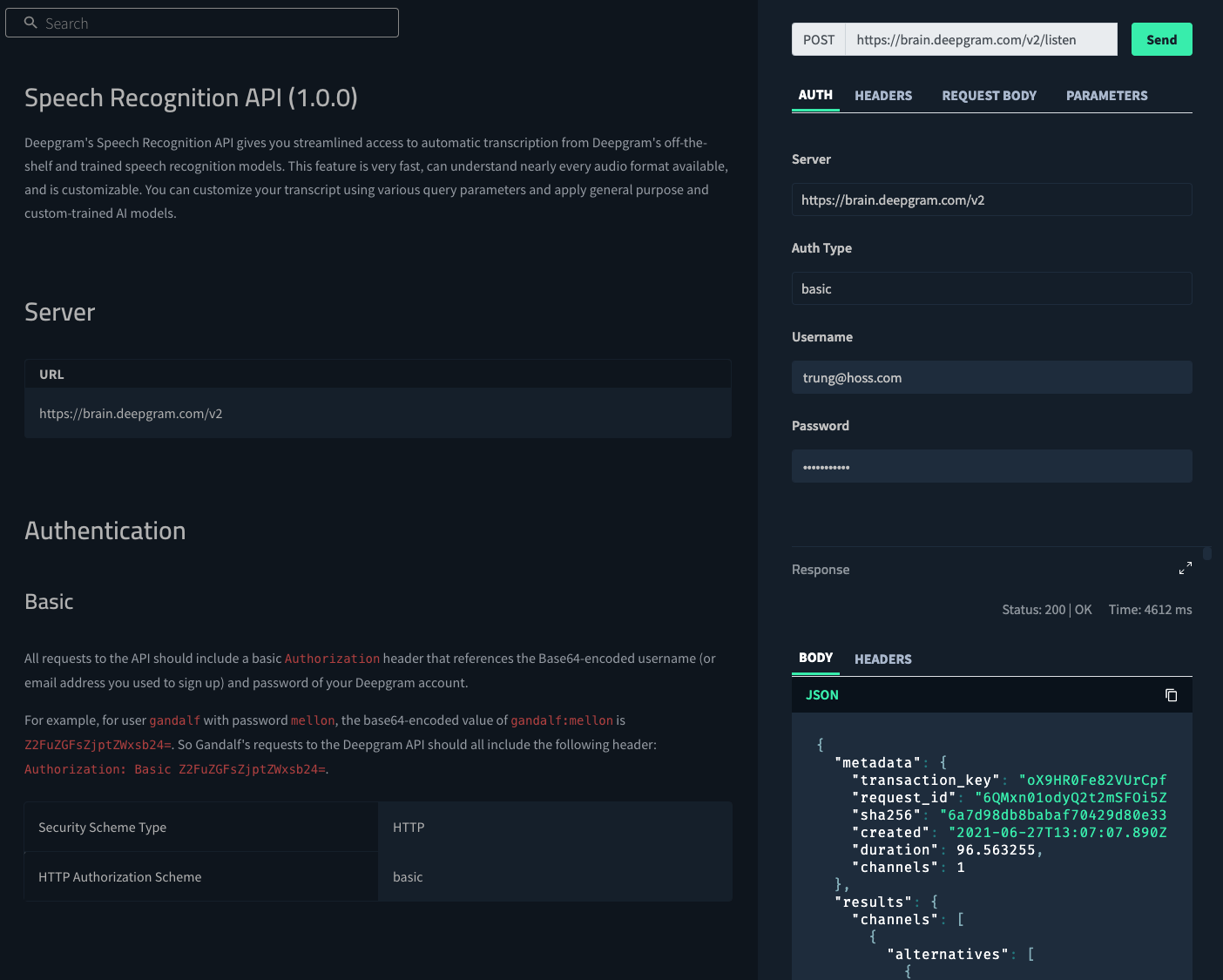 Embedded API explorer